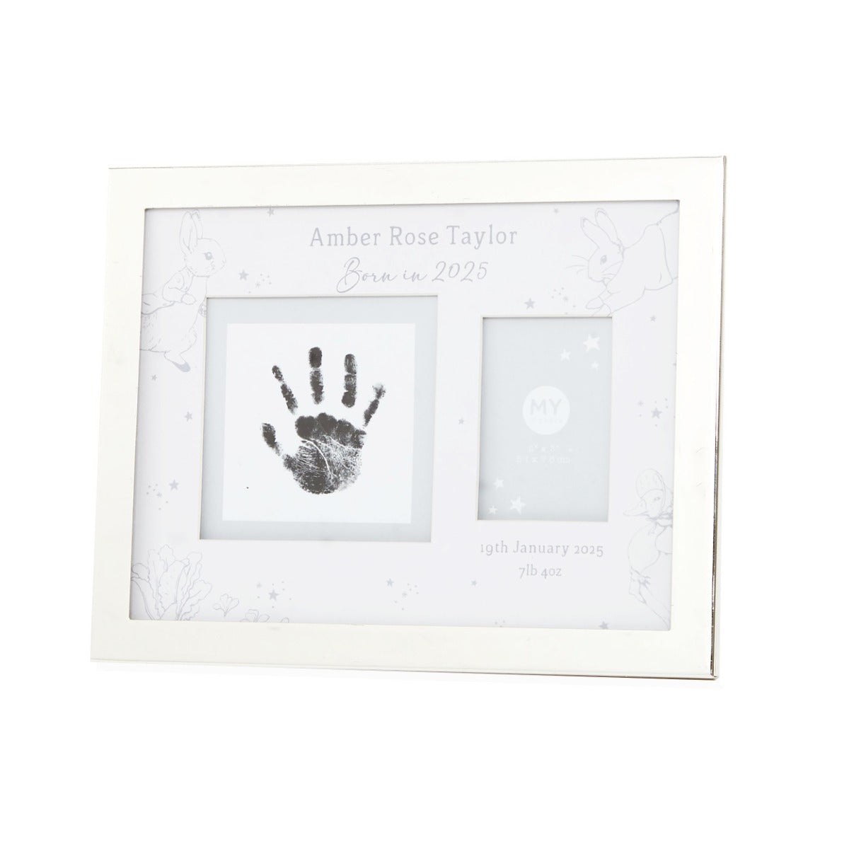 BORN IN 2025 - DTR PETER RABBIT - HANDPRINT MOUNT DESIGN