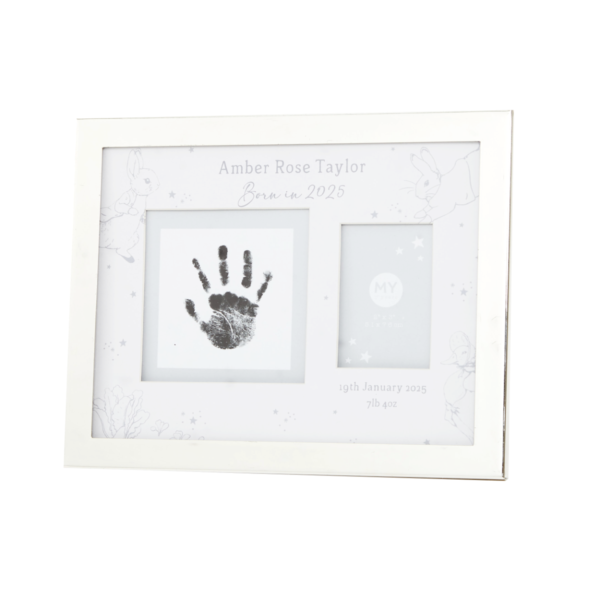 BORN IN 2025 - DTR PETER RABBIT - HANDPRINT MOUNT DESIGN
