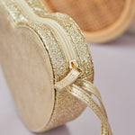Personalised Rockahula Love Heart Gold Glitter Bag