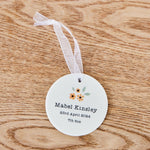 Personalised Yellow Flower Hanging Ceramic Decoration