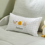 Personalised Checkered Farm Linen Cushion