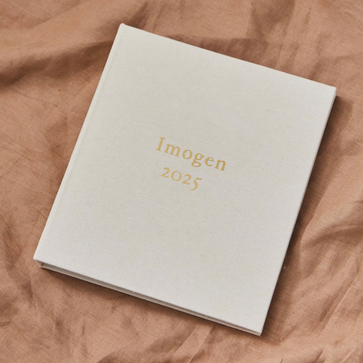 Personalised Linen Baby Journal Record Keepsake Book