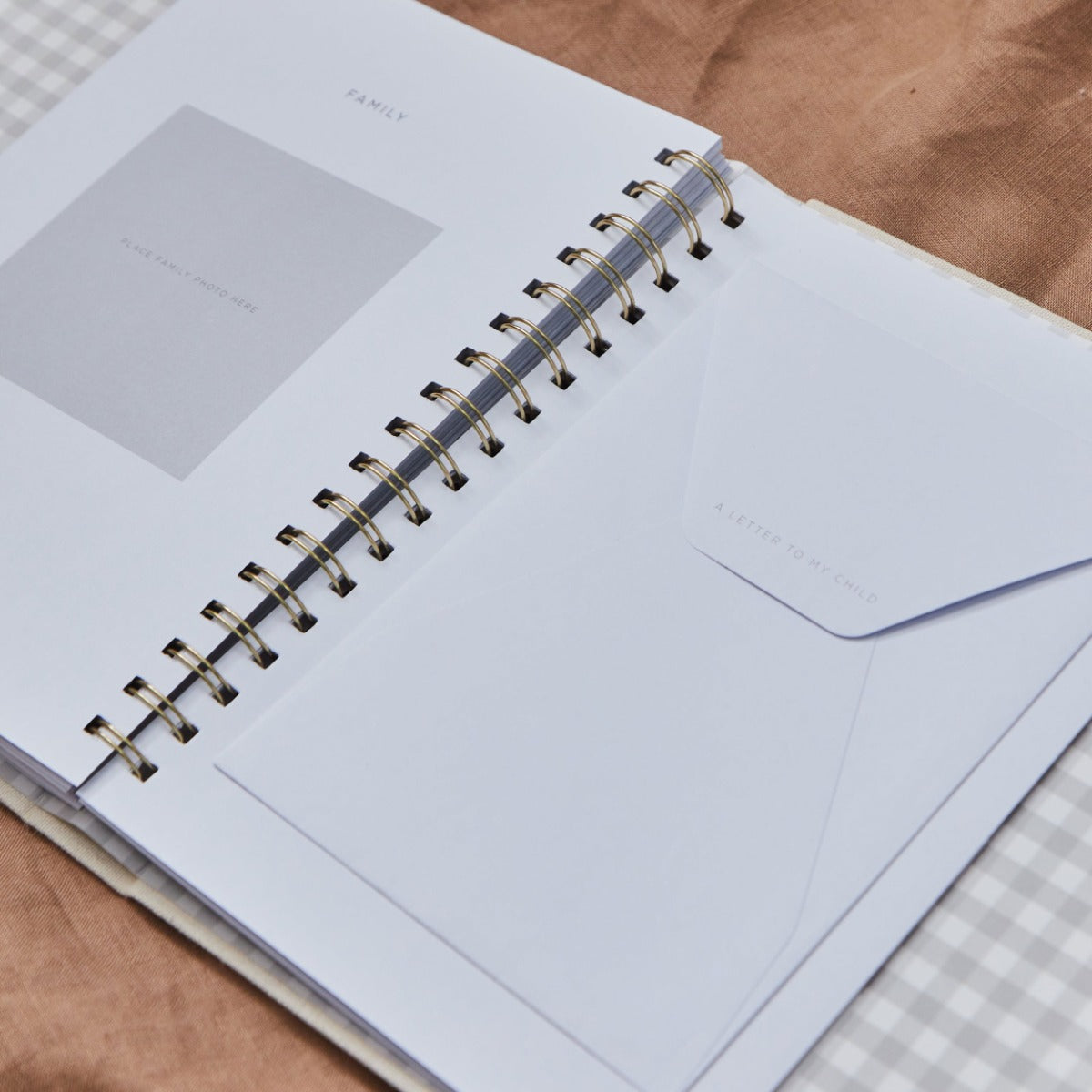 Personalised Linen Baby Journal Record Keepsake Book