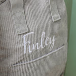 Personalised Big Name Grey Cord Mini Backpack