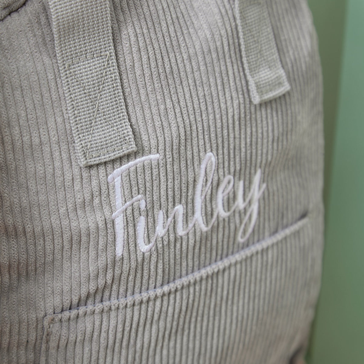 Personalised Big Name Grey Cord Mini Backpack