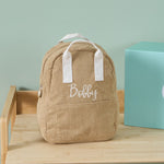 Personalised Big Name Caramel Cord Mini Backpack