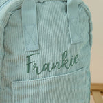 Personalised Big Name Sage Cord Mini Backpack