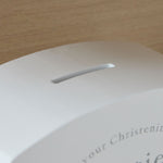 Personalised Dove Christening Wooden Money Box
