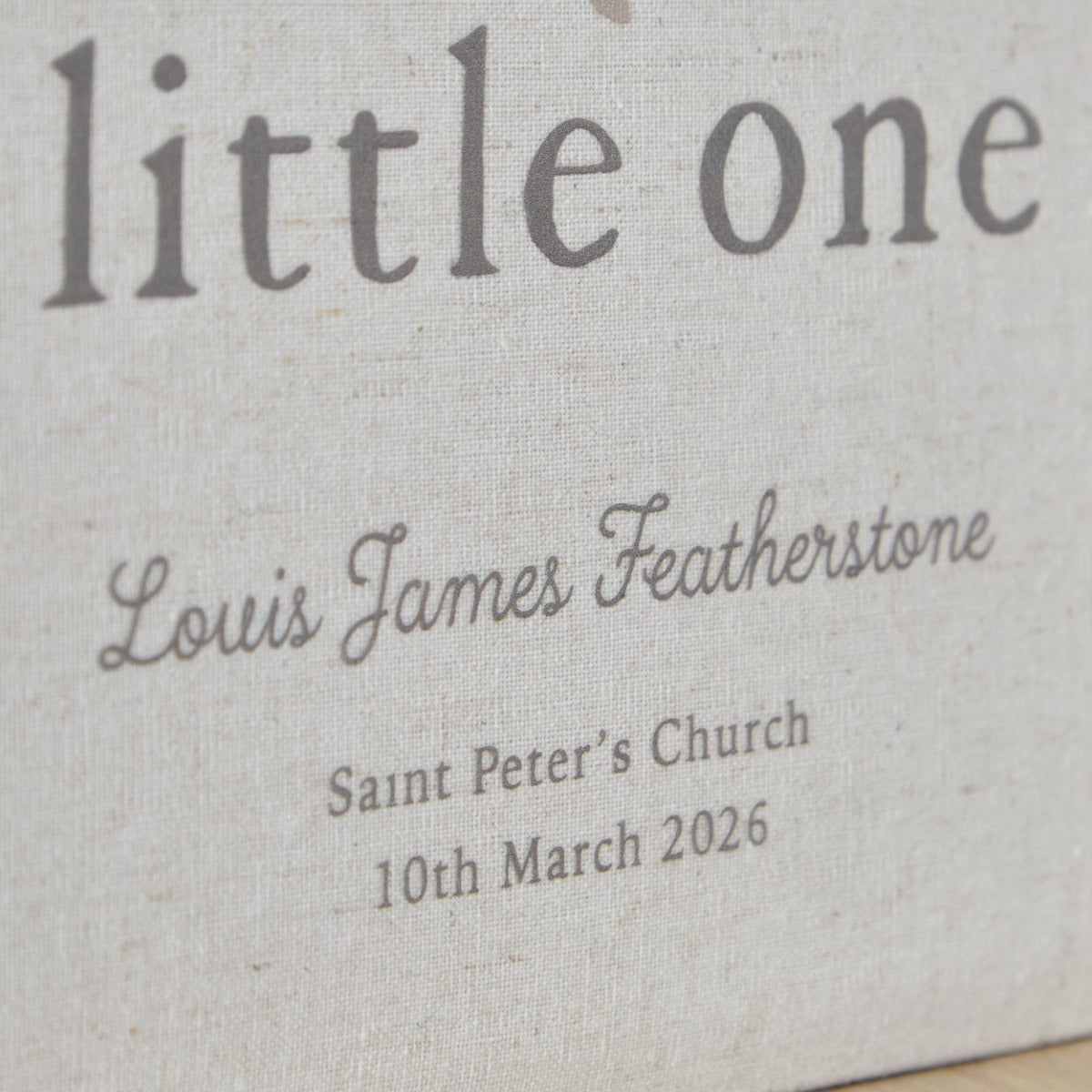 Personalised Little One Christening Linen Photo Album