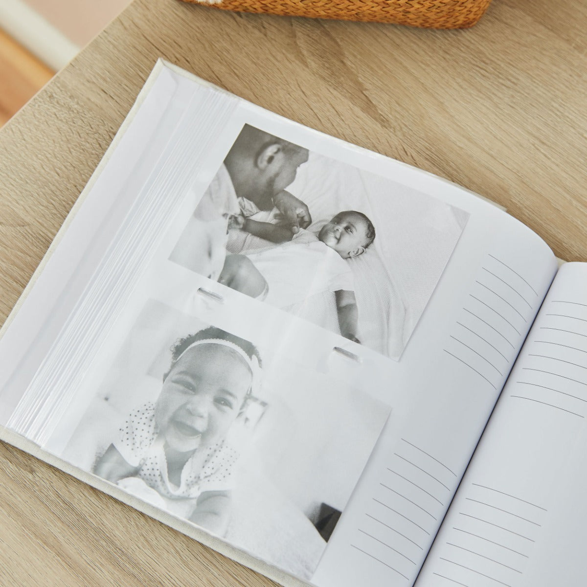 Personalised Noah's Ark Christening Linen Photo Album