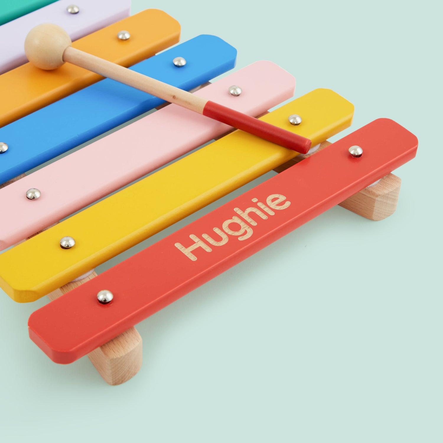 Personalised Colourful Wooden Xylophone Toy FSC®