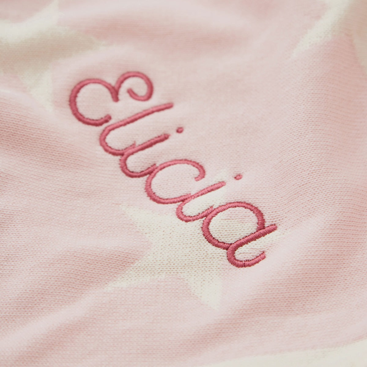 Personalised Pink Star Intarsia Baby Blanket