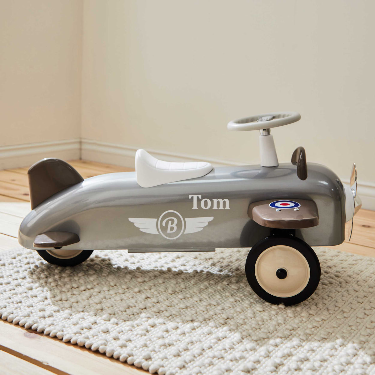 Personalised Baghera Silver Ride On Aeroplane