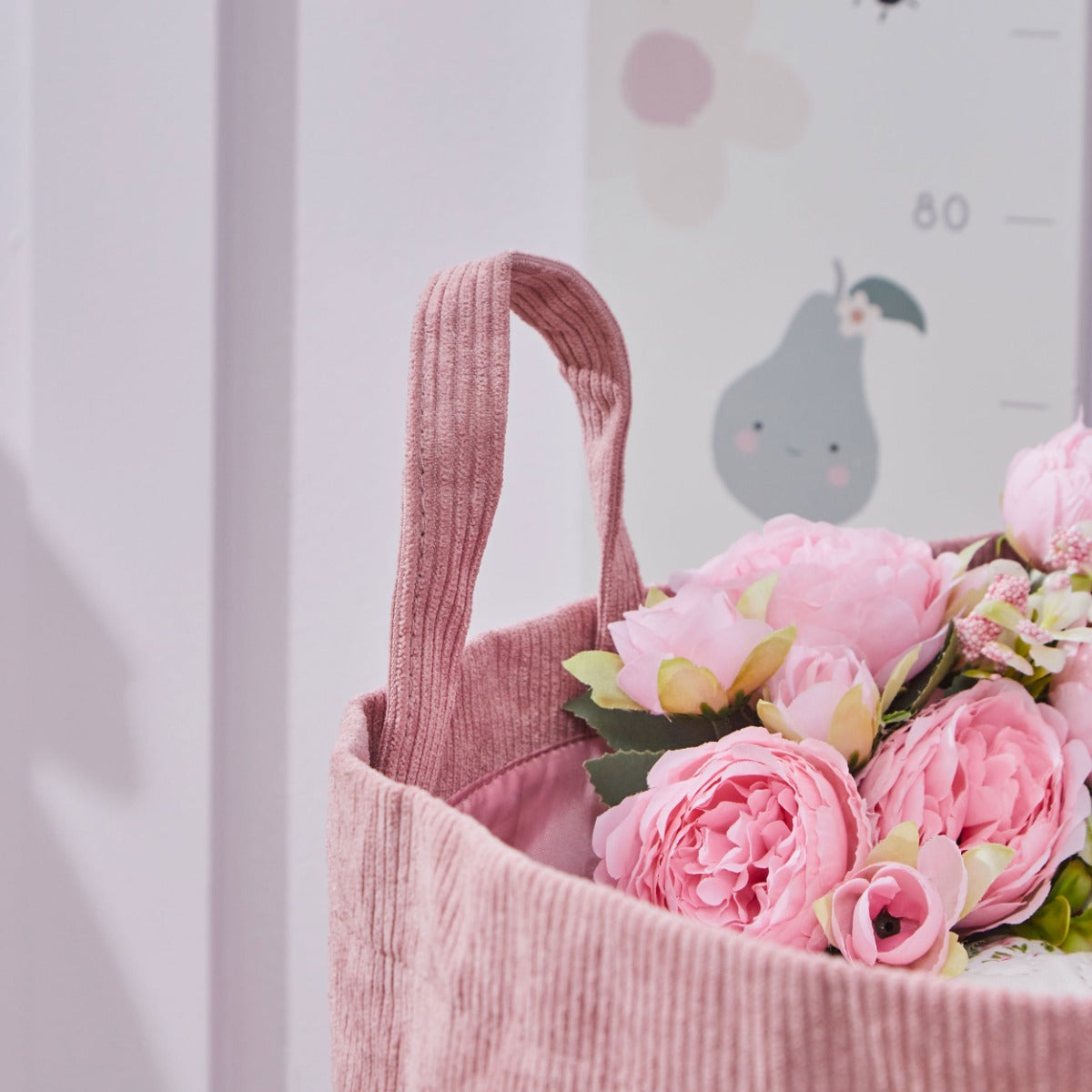 Personalised Yellow Flower Cord Pink Storage Bag 