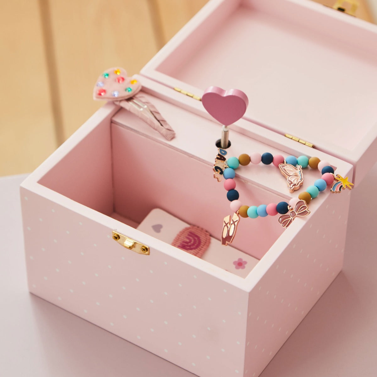 Personalised Wooden Safari Pink Jewellery Box FSC®