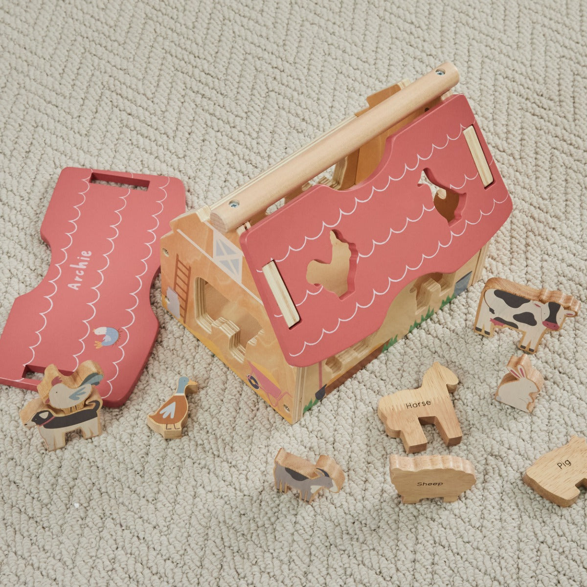 Personalised Wooden Farmhouse Shape Sorter FSC®