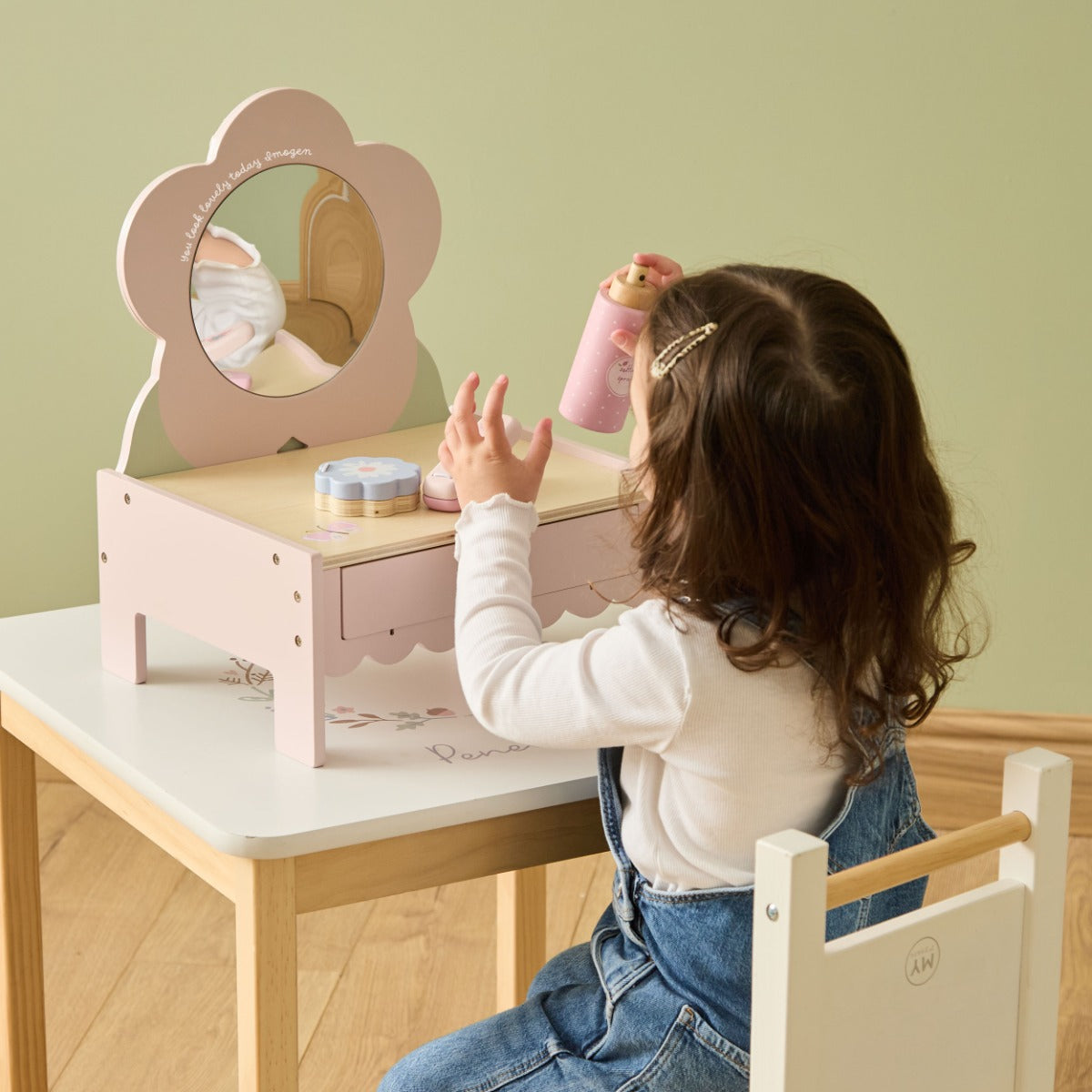 Personalised Tapletop Flower Vanity Mirror FSC®