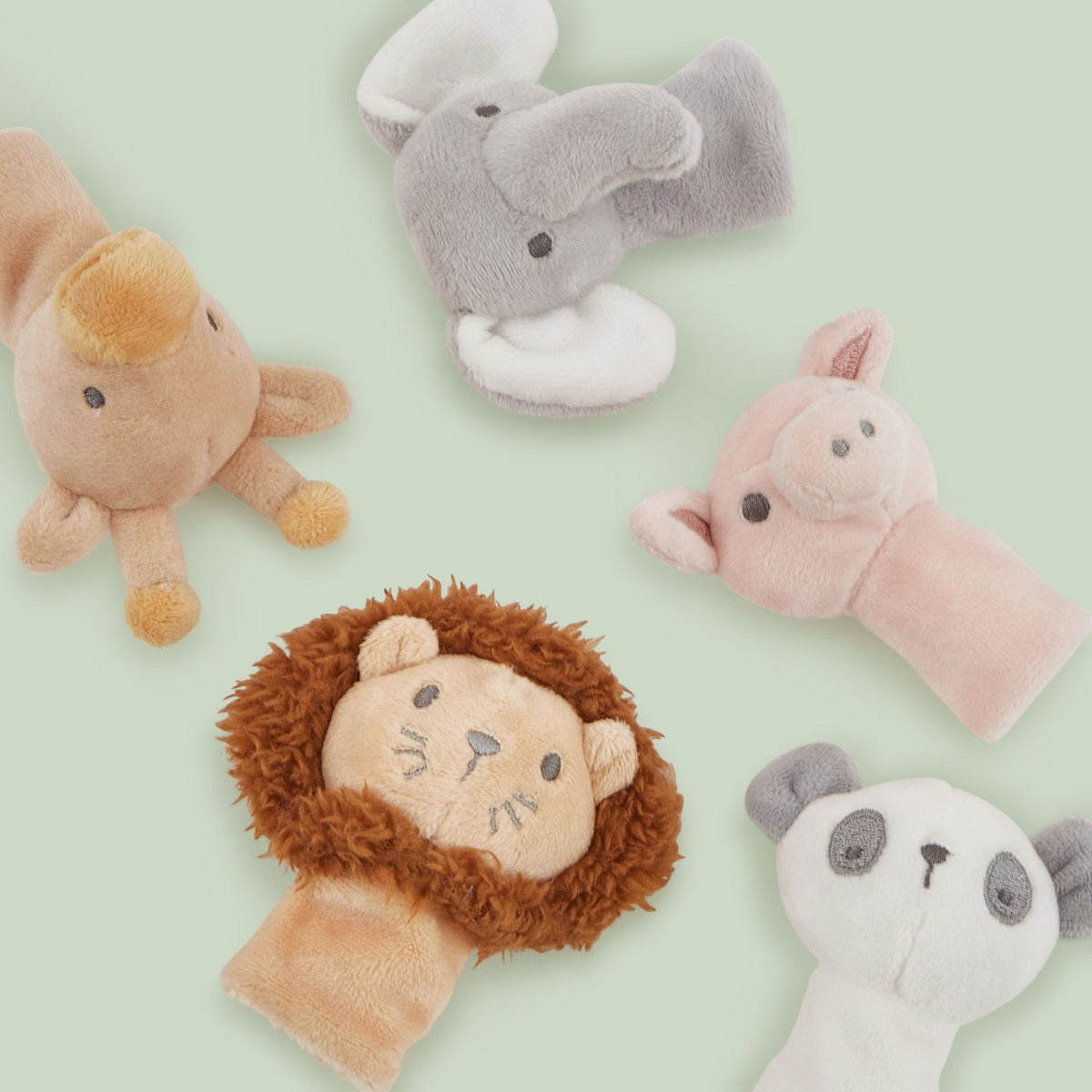 Personalised Safari and Farmyard Animals Finger Puppet Set