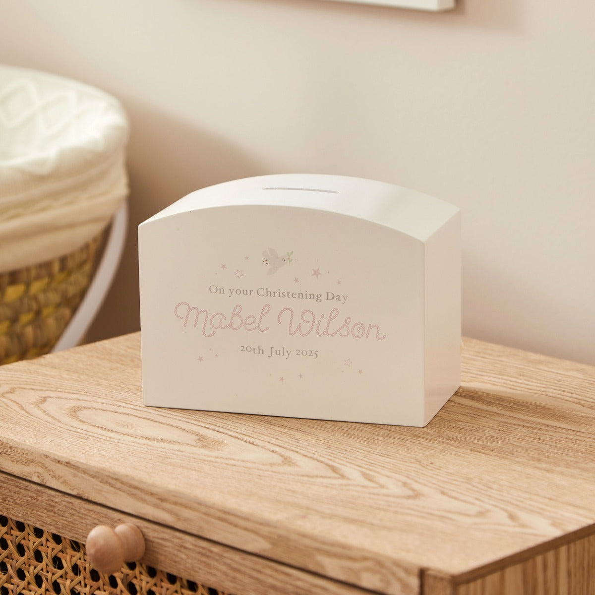 Personalised On Your Christening Day Money Box FSC®