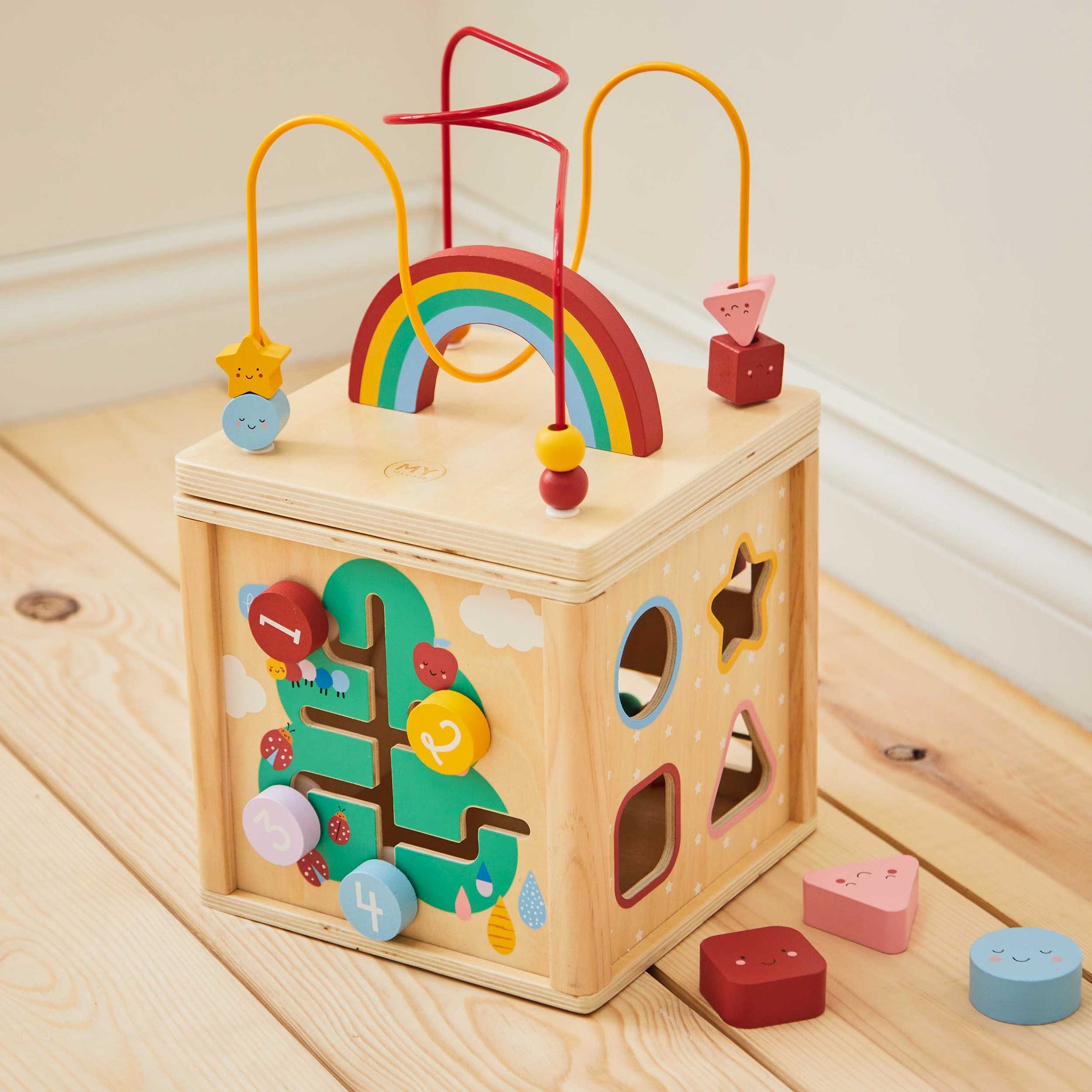 Personalised Colourful Wooden Activity Cube
