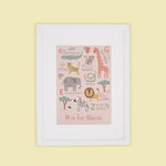 Safari Animal Pink Wall Art 