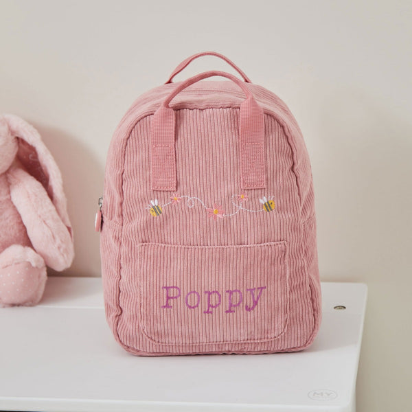 Personalised Pink Bumblebee Design Cord Mini Backpack – My 1st Years