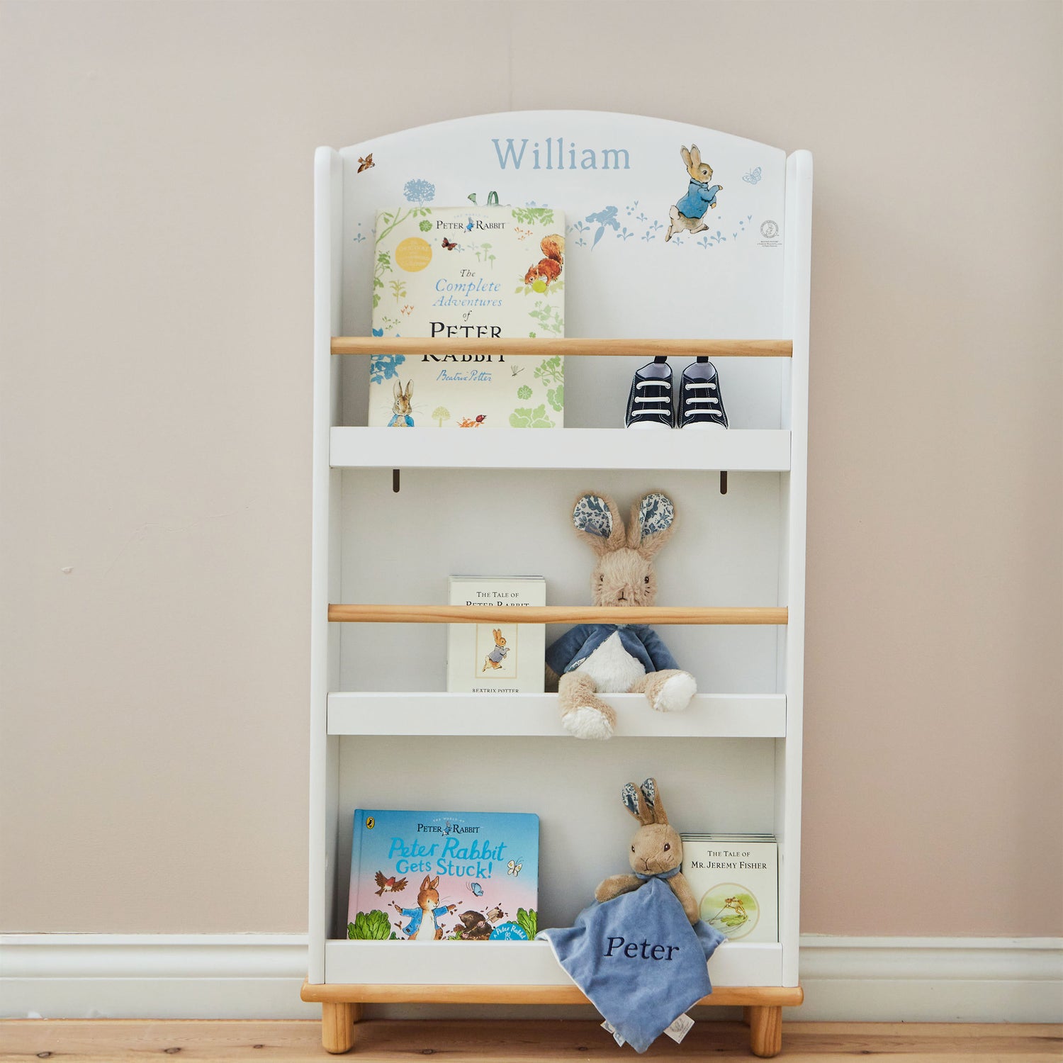 Personalised Peter Rabbit™ Blue Bookcase 