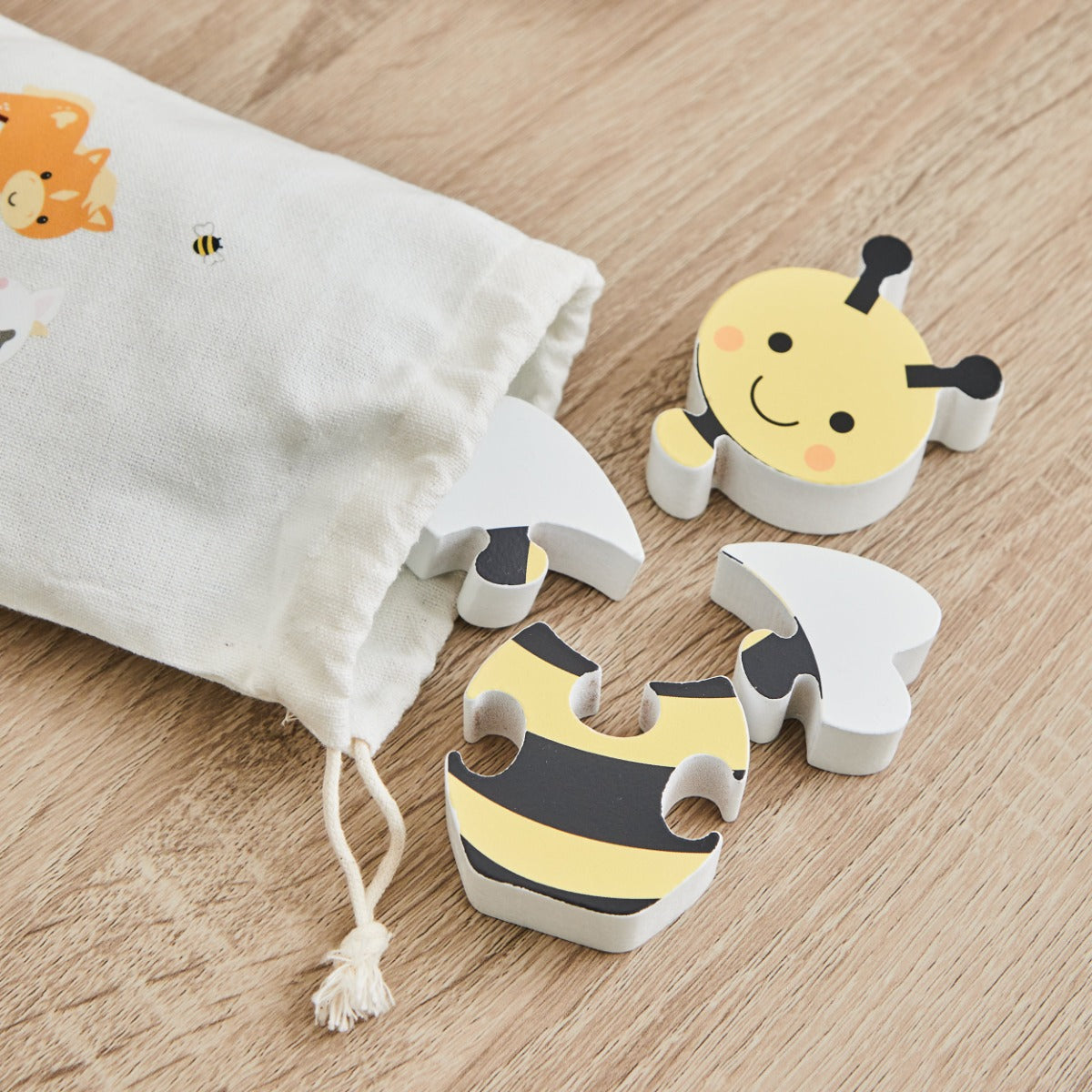 Personalised Orange Tree Toys Bee Wooden Puzzle