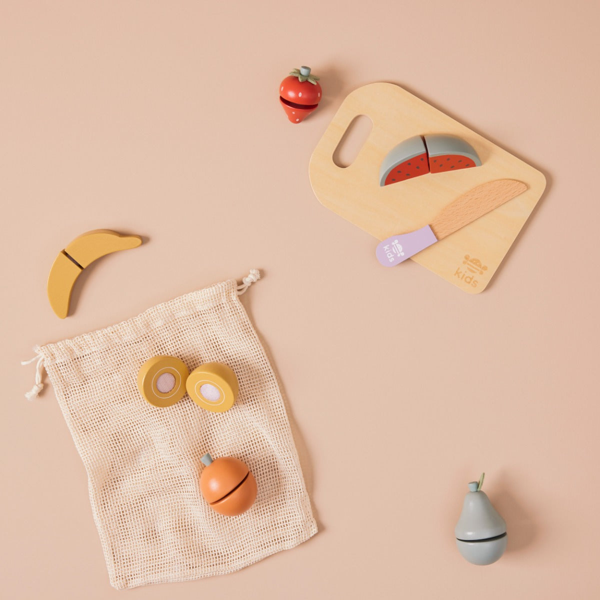 Personalised Just Bee Kids Wooden Cutting Fruit Set FSC®