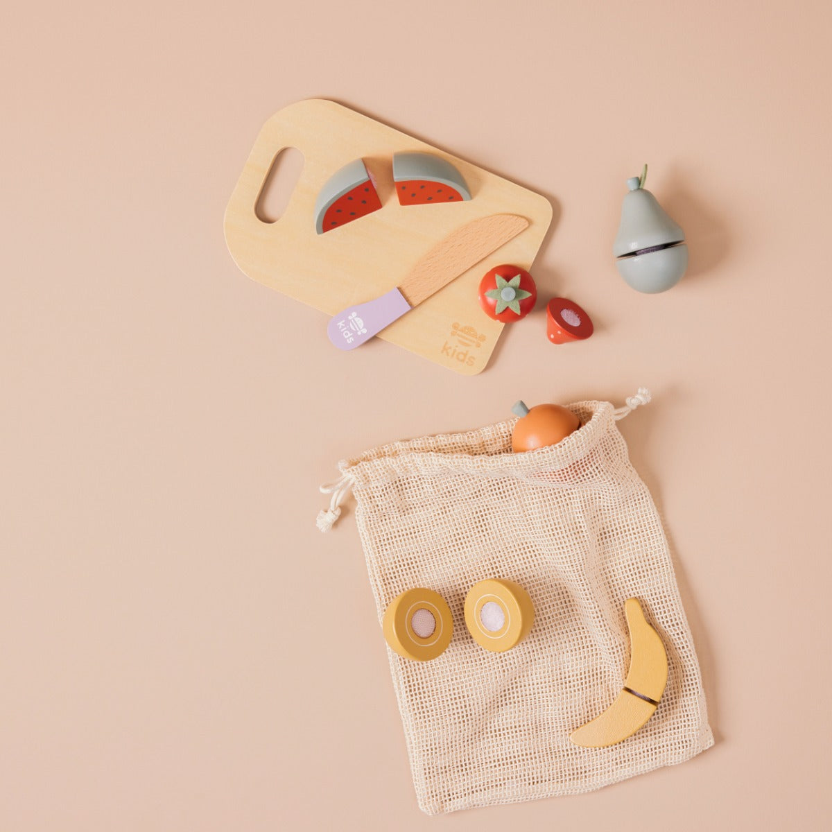 Personalised Just Bee Kids Wooden Cutting Fruit Set FSC®