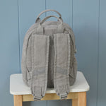 Personalised 3 Dinos Embroidered Grey Cord Backpack