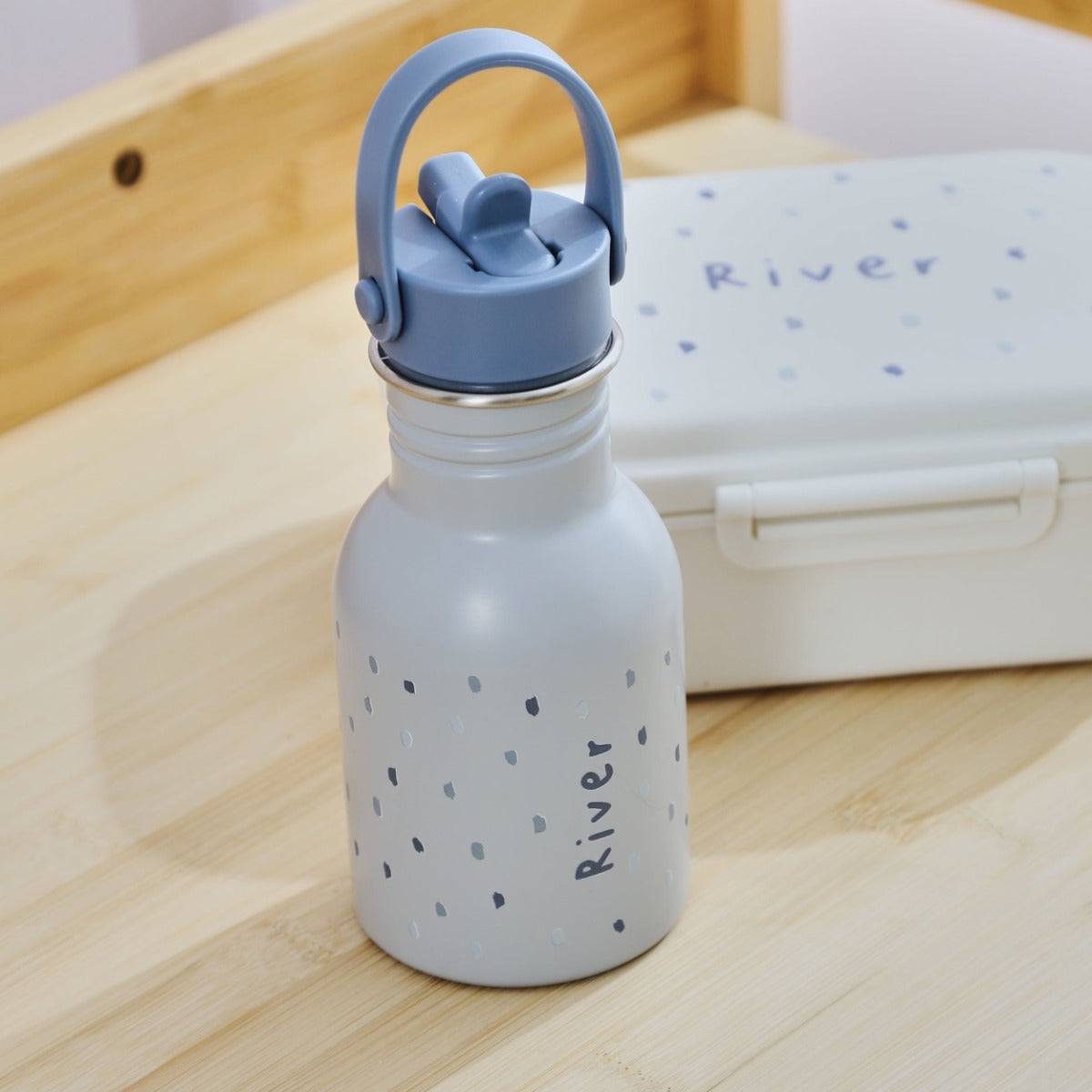 Personalised Blue Spot Water Bottle 