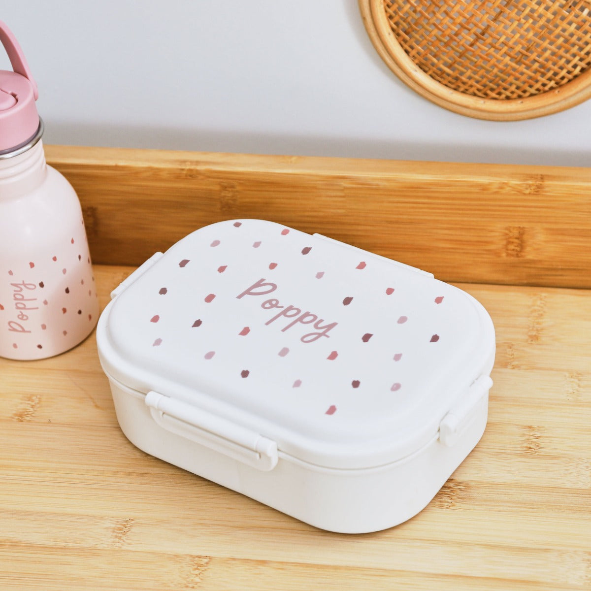 Personalised Pink Spot Lunch Box 