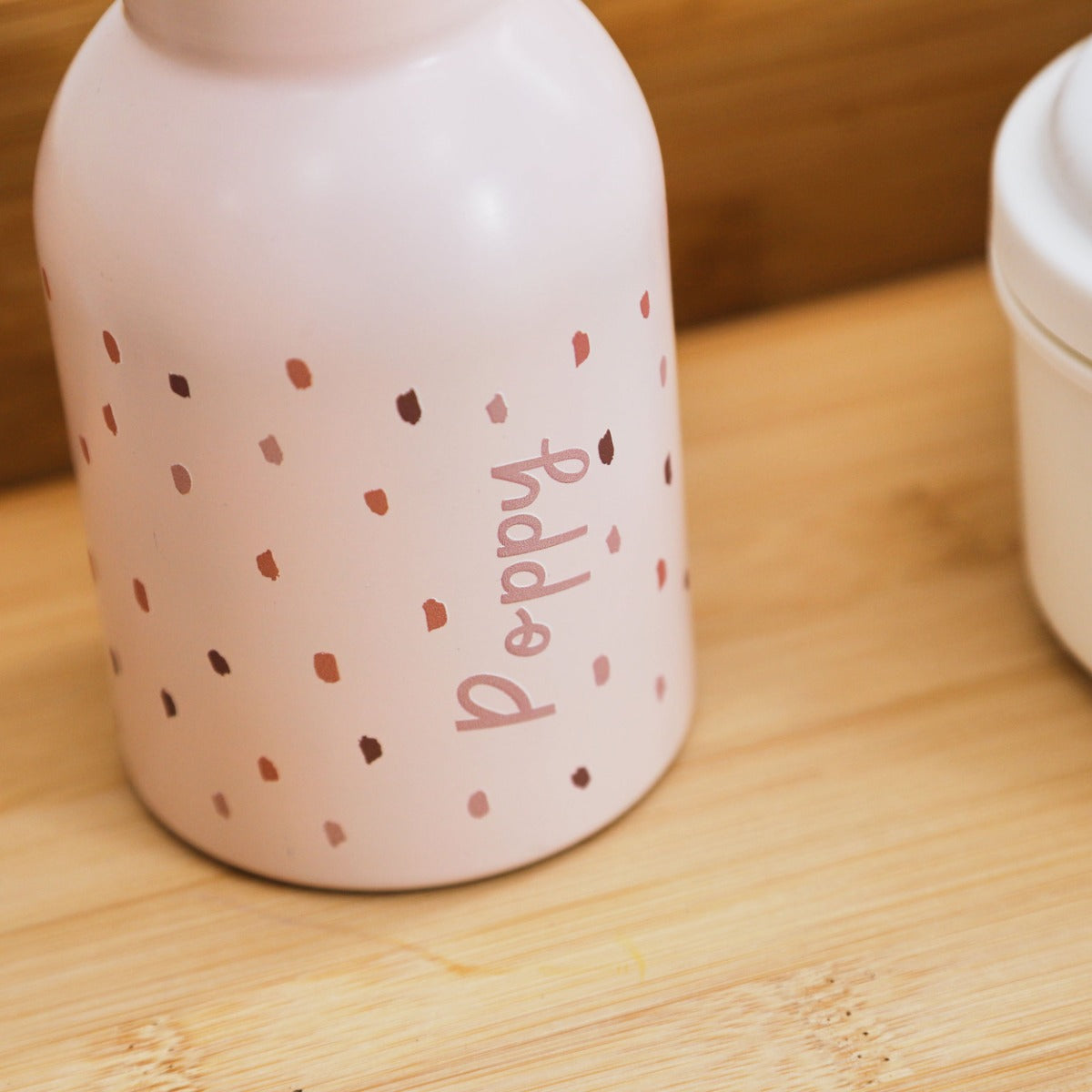 Personalised Pink Spot Water Bottle