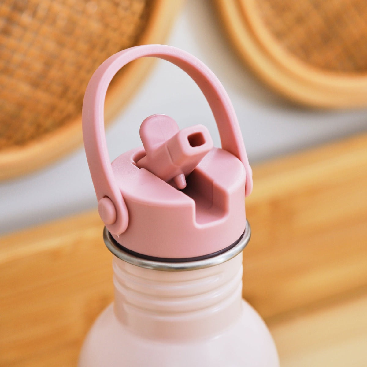 Personalised Pink Floral Safari Water Bottle 