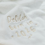 Personalised Born In 2026 Ivory Bunny Comforter