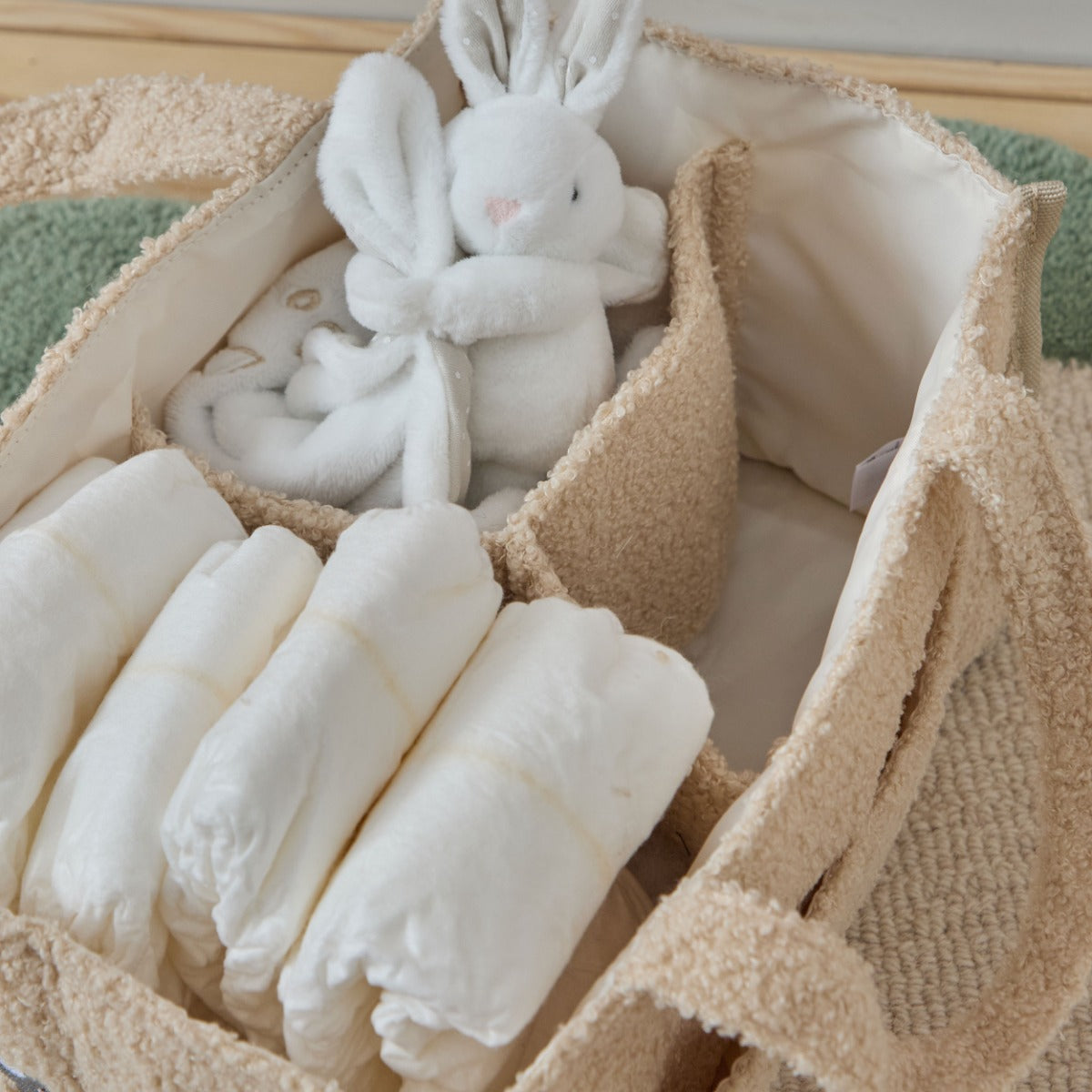 Personalised Born To Be Loved Caramel Borg Nappy Caddy