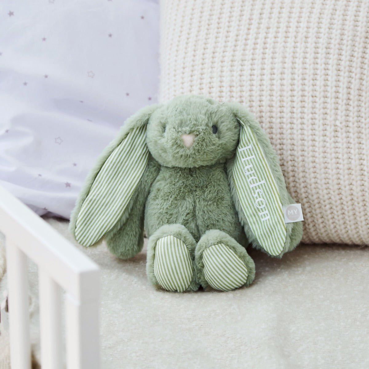 Personalised Sage Bunny Soft Toy 