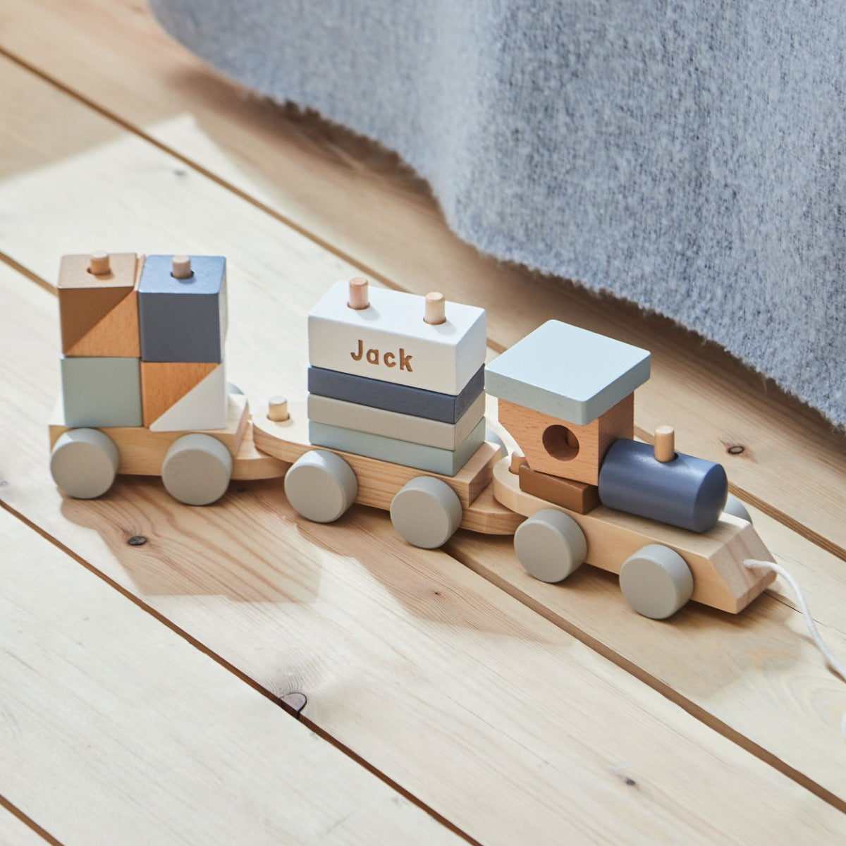 My 1st Years Personalised Wooden Blue Pull Along Train FSC