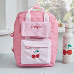 My Kids Personalised Cherries Medium Pink Backpack