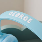 Personalised Lalarma Wireless Headphones in Pastel Blue