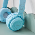 Personalised Lalarma Wireless Headphones in Pastel Blue