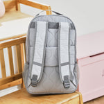 Personalised Pink Font Large Grey Quilted Backpack