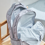 Personalised Blue Font Large Grey Quilted Backpack 