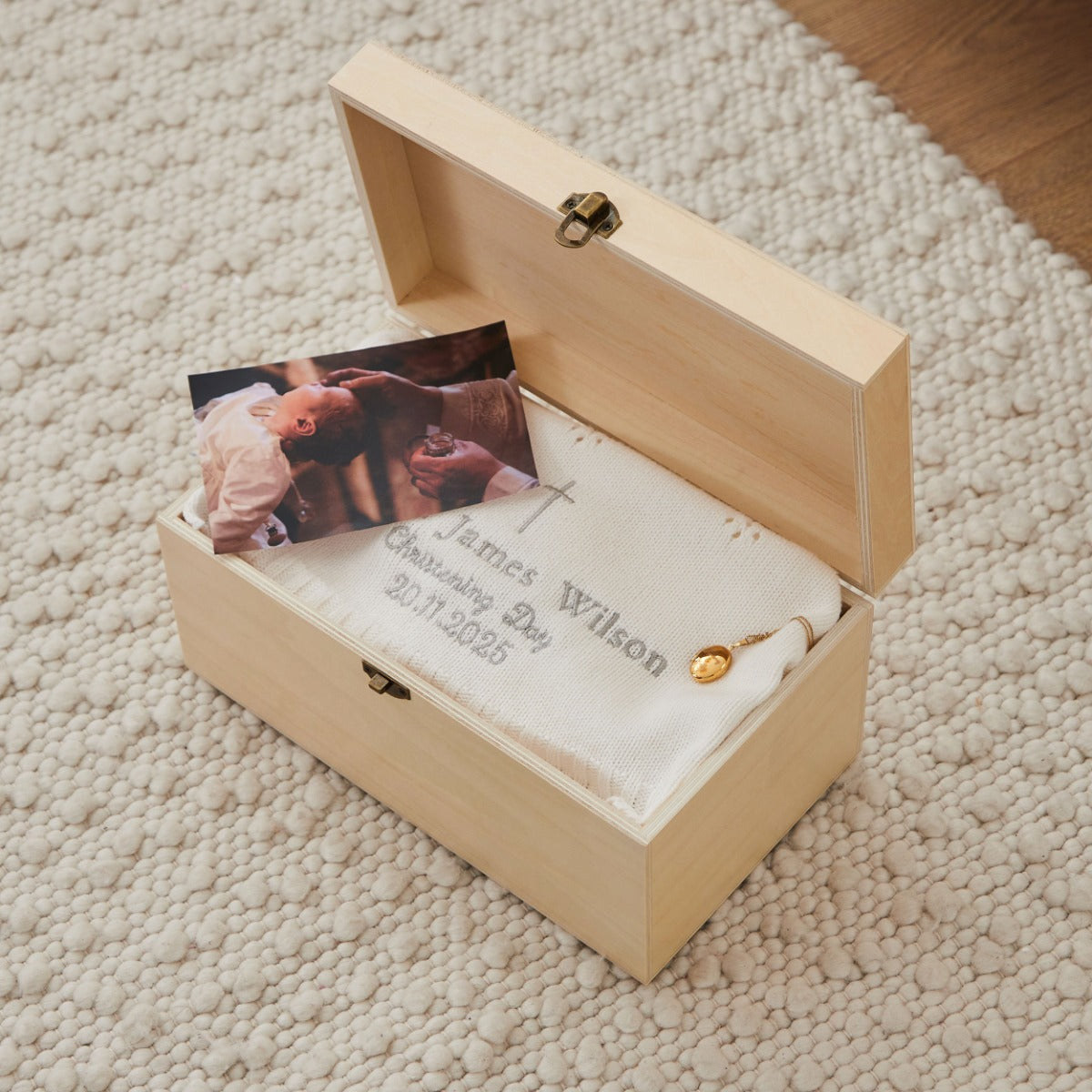 Personalised Noah's Ark Wooden Keepsake Box FSC®