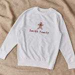 Personalised Gingerbread Family Ecru Adult Sweatshirt 