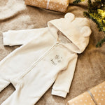 Personalised Snowflake Ivory Fleece Onesie