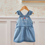 Personalised Three Tulip Denim Pinny Dress