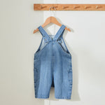 Personalised White Bow Denim Dungarees 