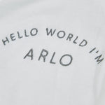 Personalised Hello World Wrap Sleepsuit & Hat Baby Set